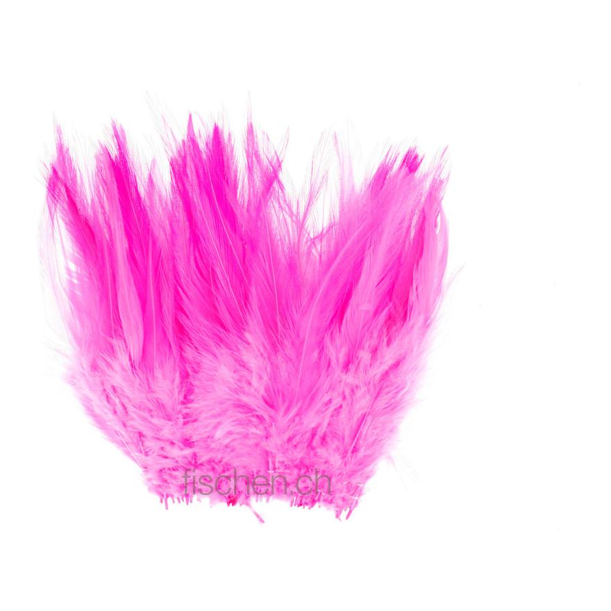 Strung Chinese Saddle Hackle - Hot Pink