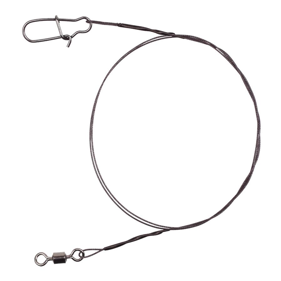 Japan Steel Leader with Swivel/Snap 7x7 60cm 2Stk. - Stahlvorfach
