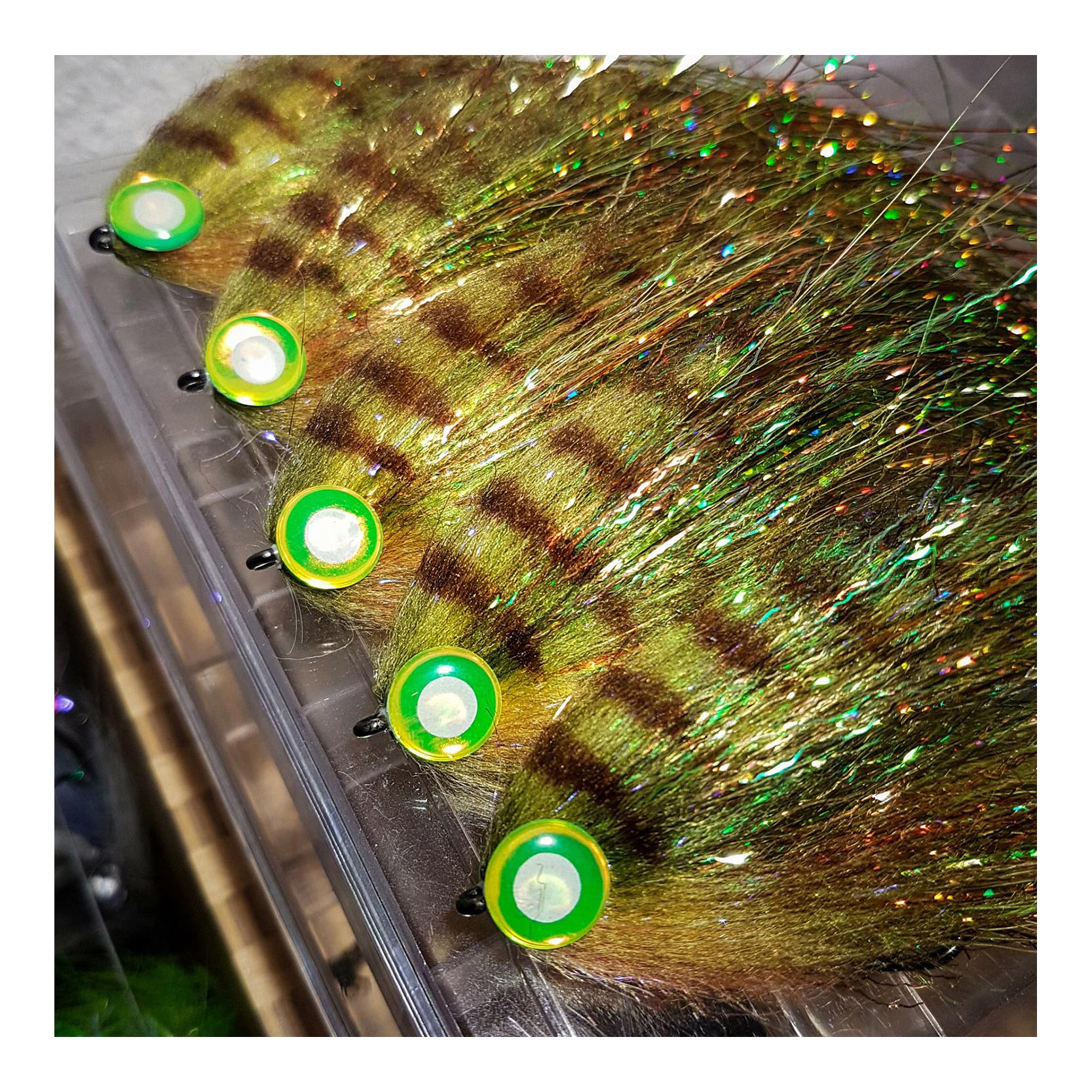 Fly-Dressing Bauer Epoxy Eyes - White / Chartreuse - Augen