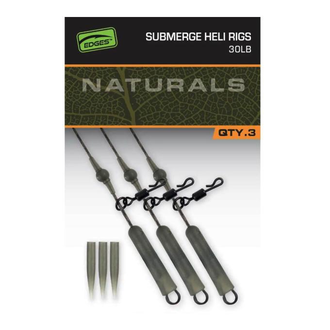 FOX Rage Edges Naturals Submerge Heli rigs 30lb x 3