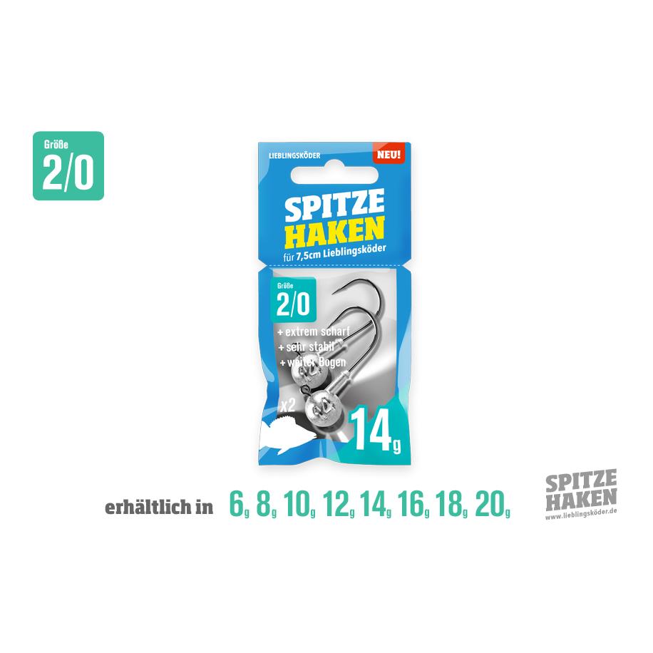 Spitze Haken Gr.2/0 2Stk. - Jigkopf