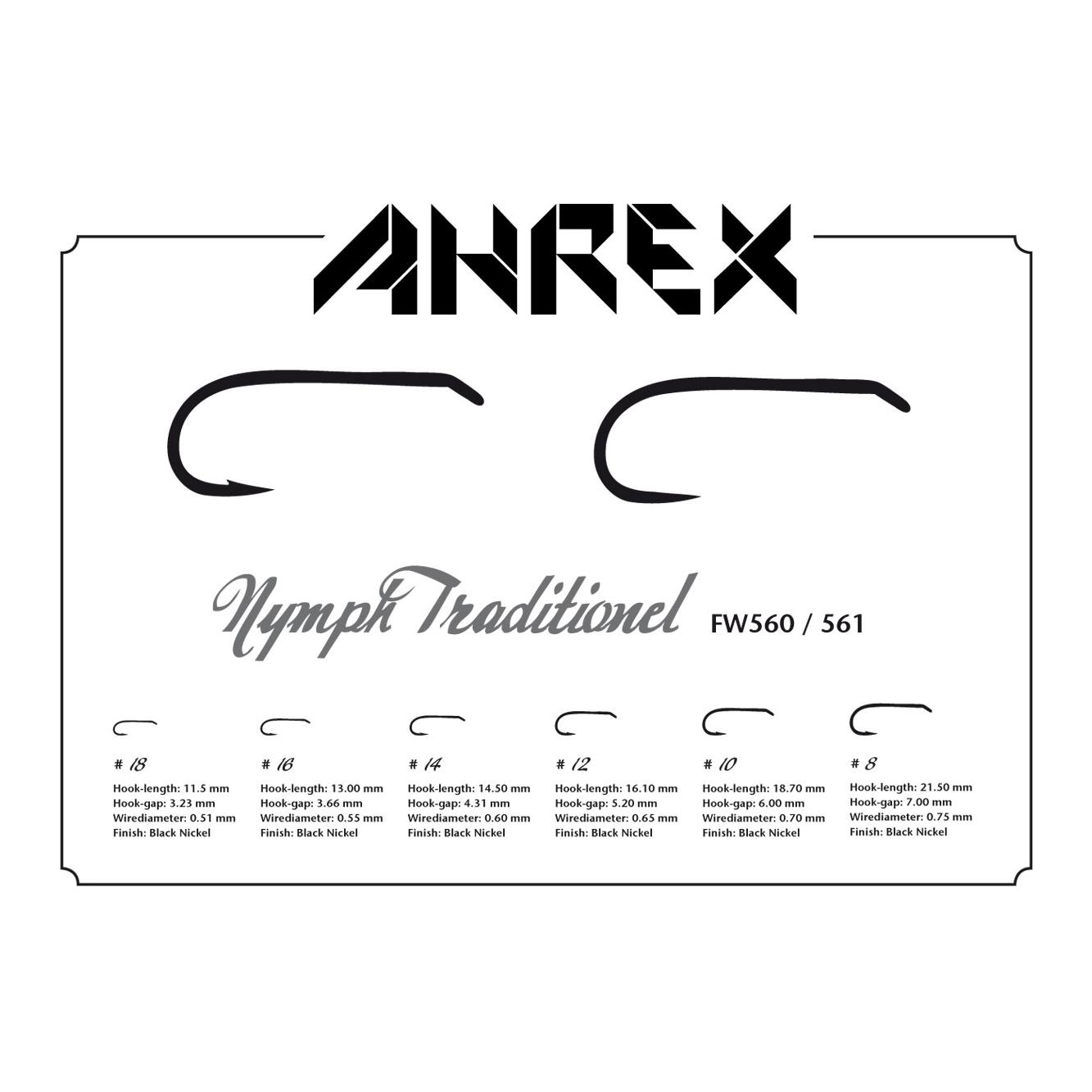 Ahrex FW561 - Nymph Traditional - Fliegenhaken