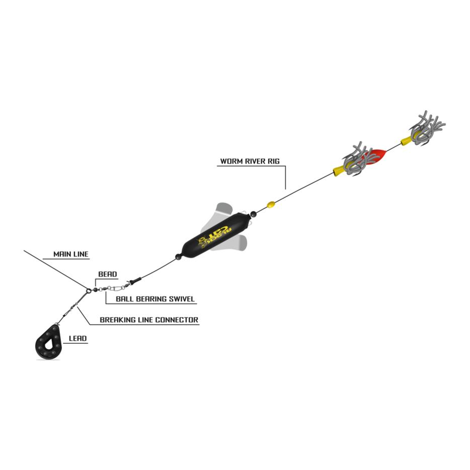 Worm River Rig – Wels Fertigvorfach, 2 m - Produktbild 2