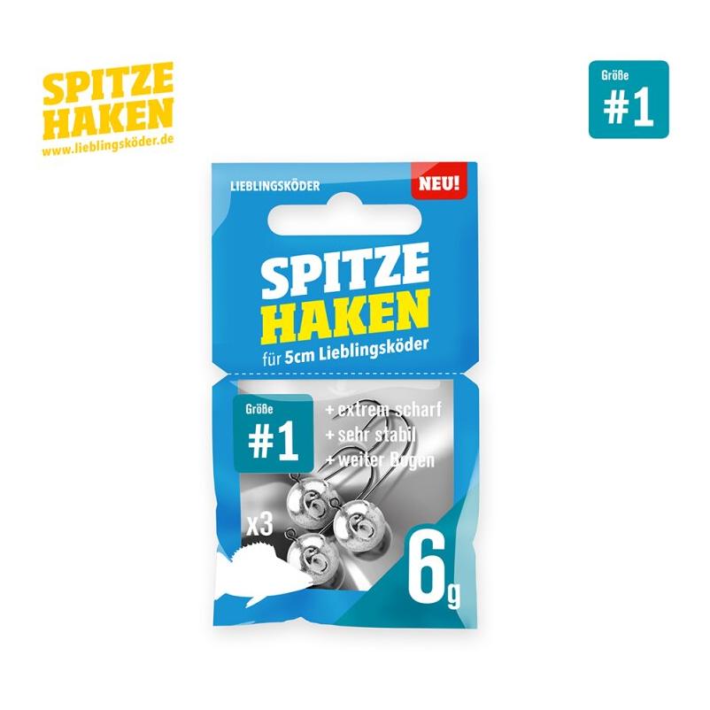 Lieblingsköder Spitze Haken Gr.1 3Stk. - Jigkopf