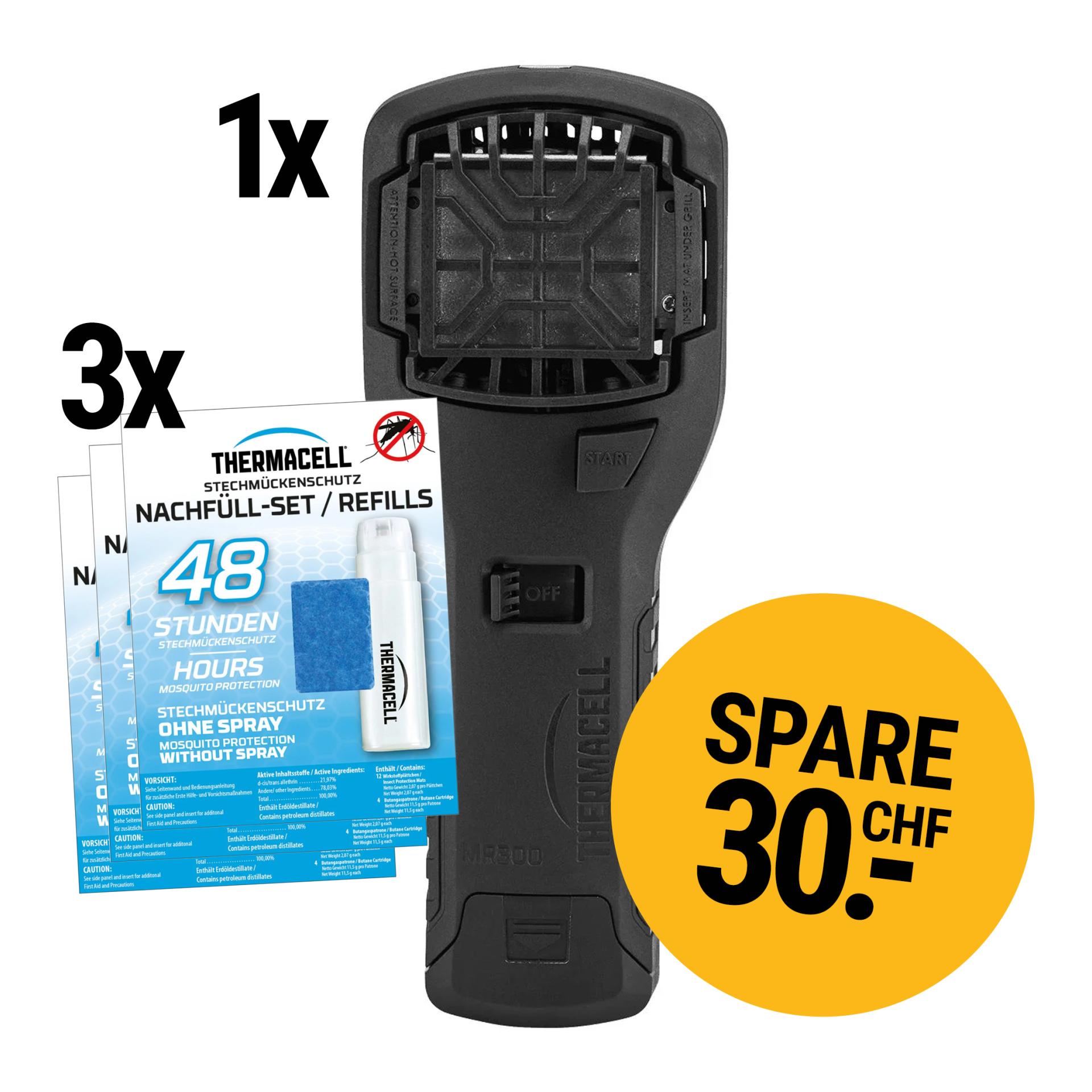 Thermacell Mückenschutz Set MR300 + Nachfüllpack 120+Std