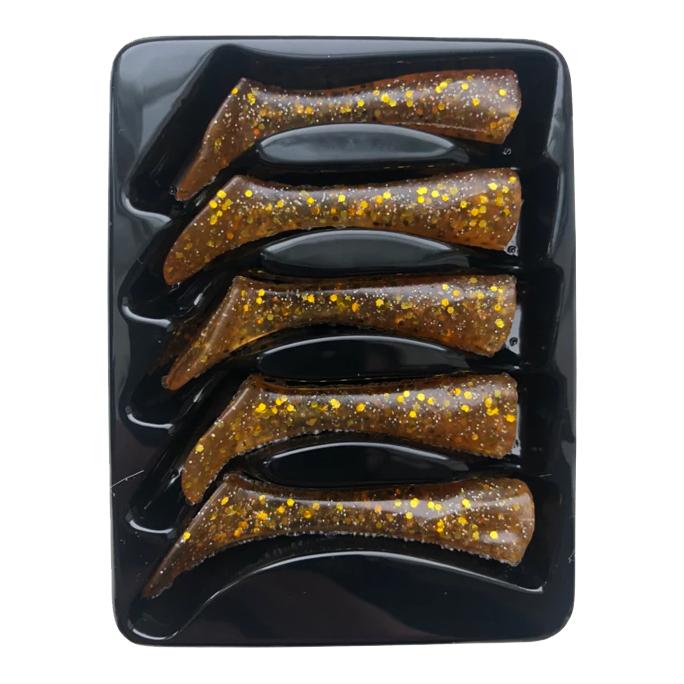 Headbanger Shad 11 Replacement Tails Golden Glitter
