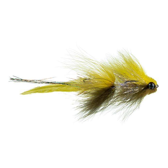 Galloup's Mini Flatliner Olive/Yellow - Streamer