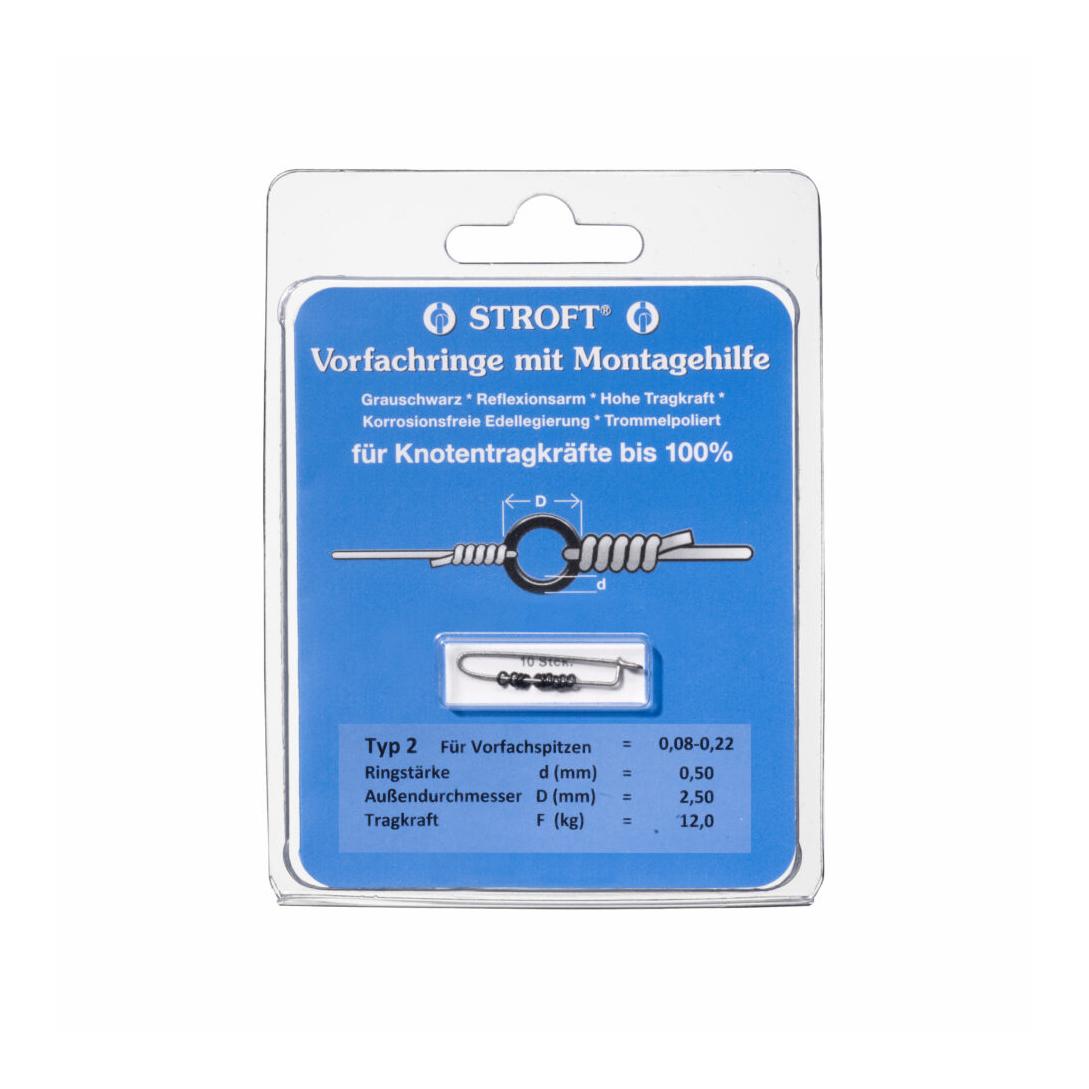 Vorfachringe mit Montagehilfe