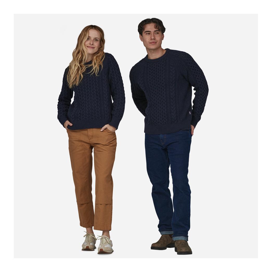 M's Recycled Wool-Blend Cable Knit Crewneck Sweater - Pull