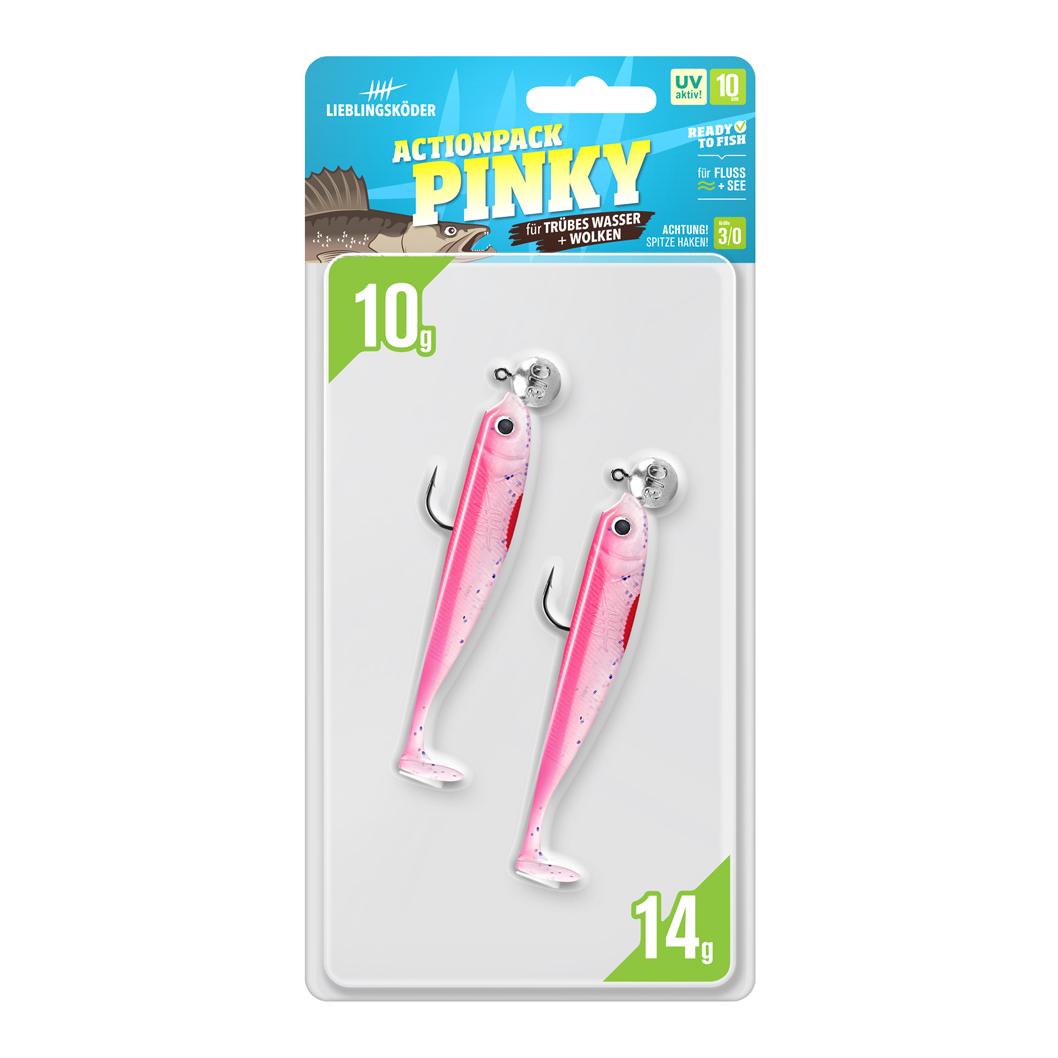 Actionpack Pinky - Gummiköder-Set montiert