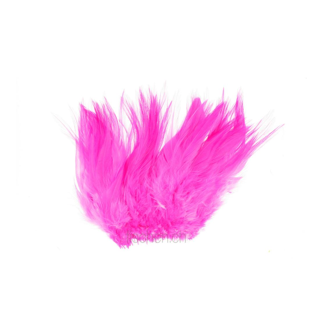 Strung Chinese Saddle Hackle - Fluo Cerise