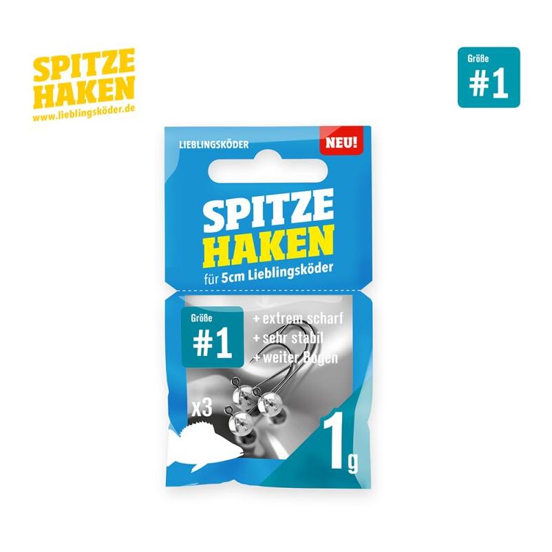 Lieblingsköder Spitze Haken #1 3pcs. – Tête plombée
