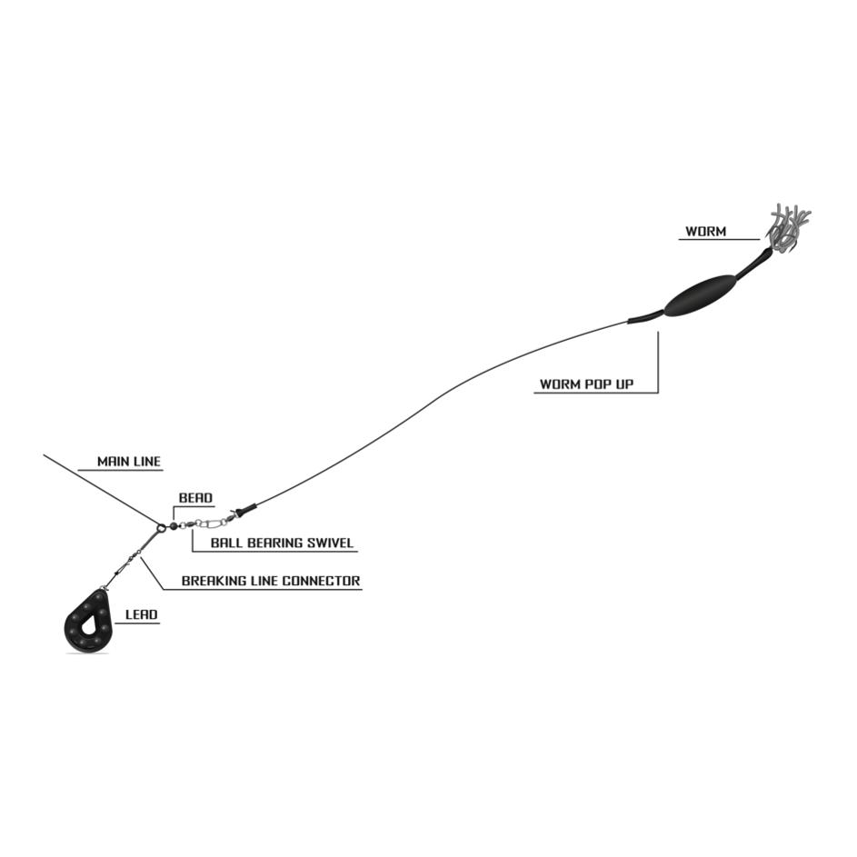 2-0 Worm Pop Up L0.80m 1 Mainline 0.80mm - Produktbild 3