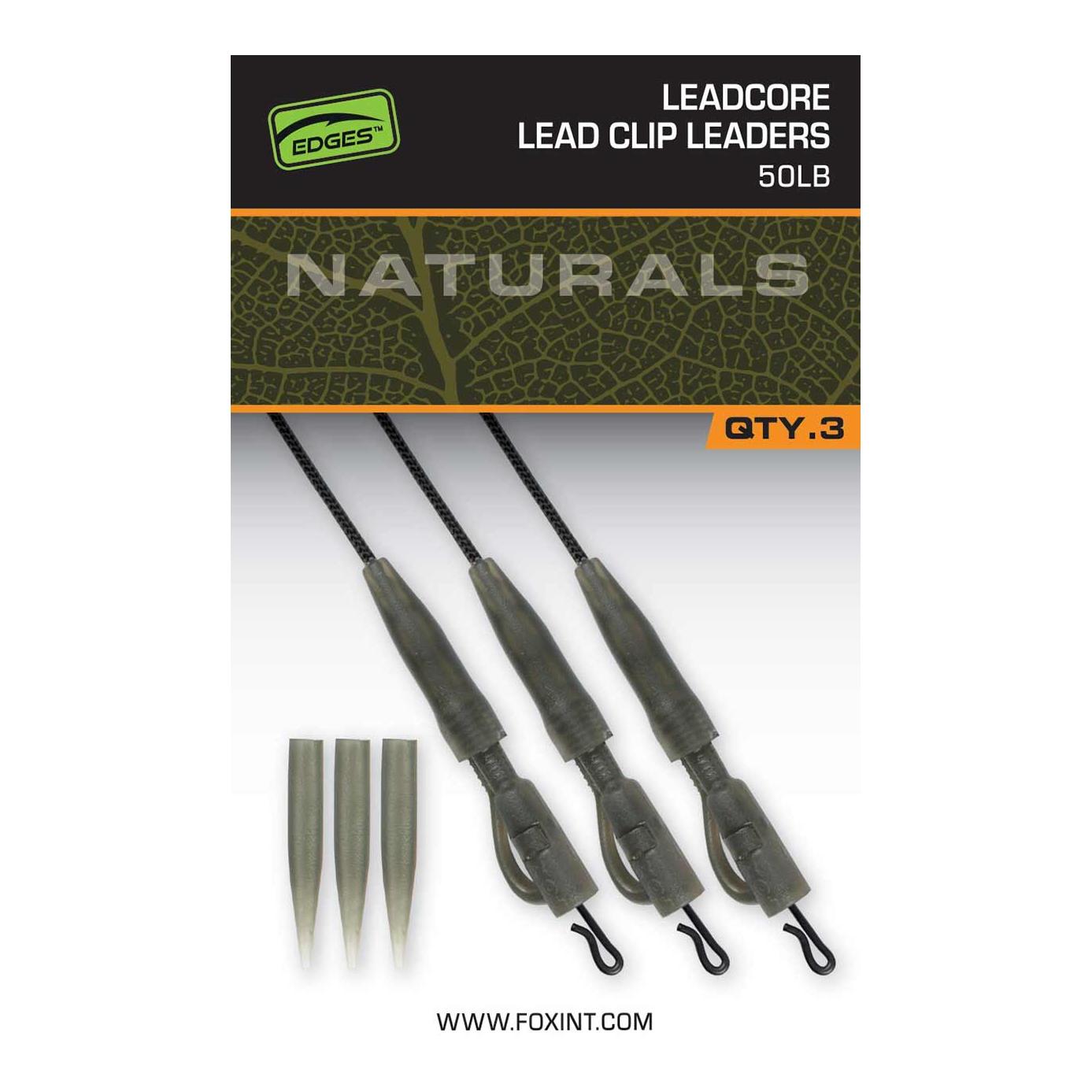 Edges Naturals Leadcore Power Grip Lead Clip Leaders 50lb x 3 - Produktbild 1