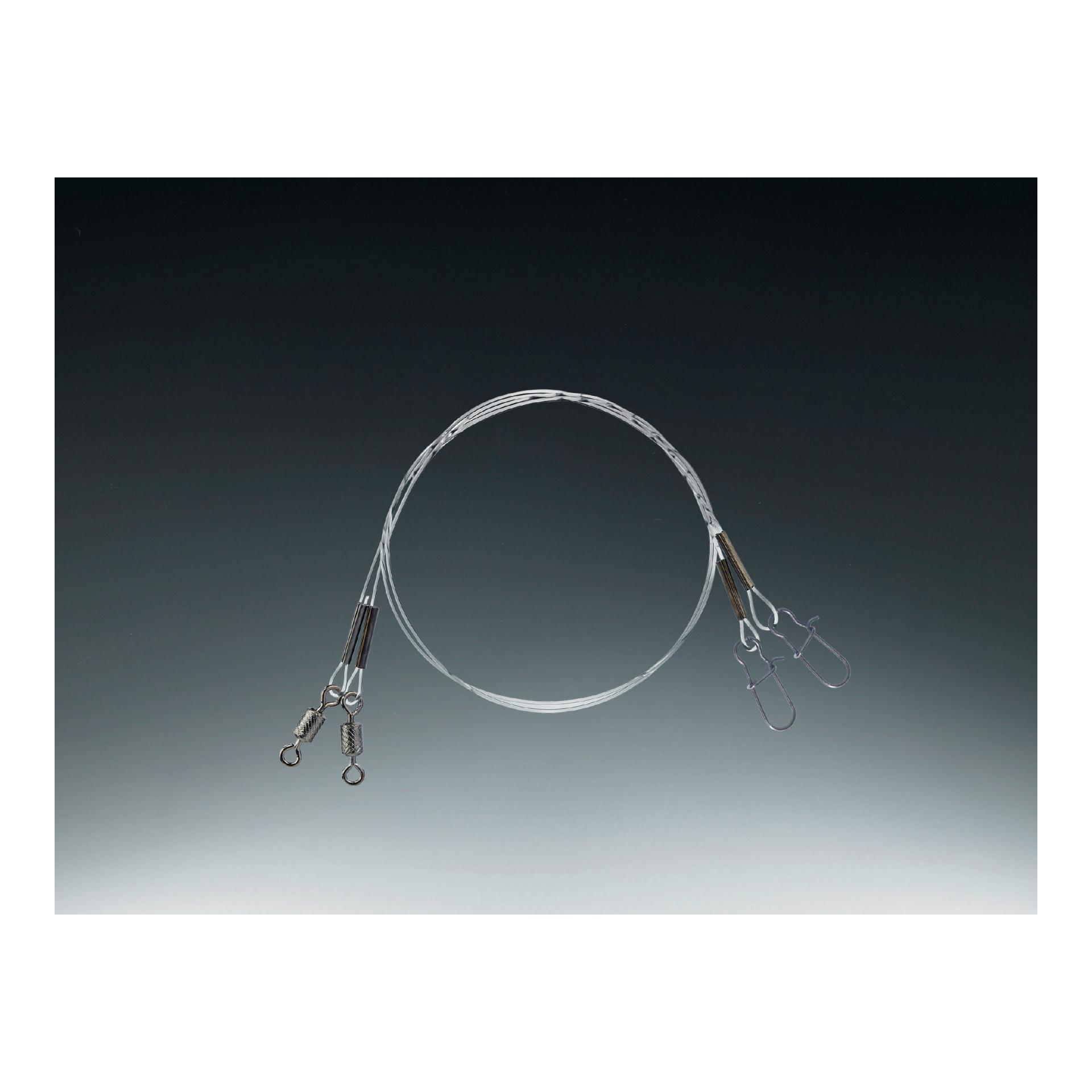 Hardmono 50cm 2Stk. mit Wirbel und Karabiner - Raubfischvorfach