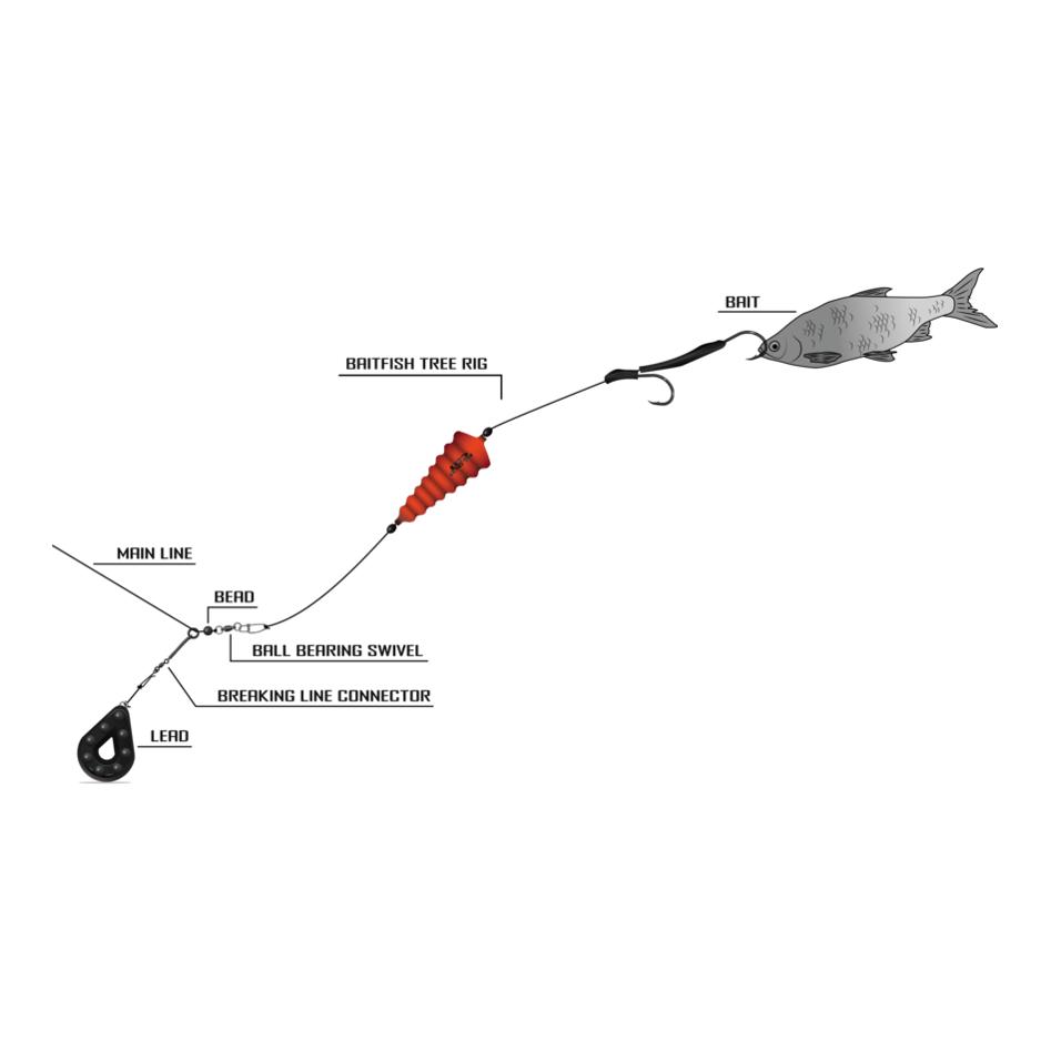Black Cat 6-0 Baitfish Tree Rig L2.00m Line 1.20mm