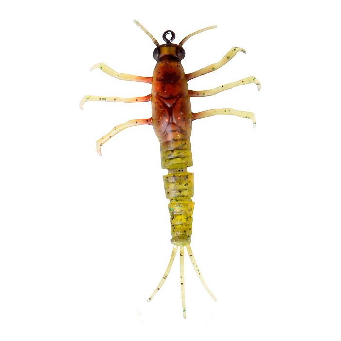 3D Mayfly Nymph Olive - Gummiköder