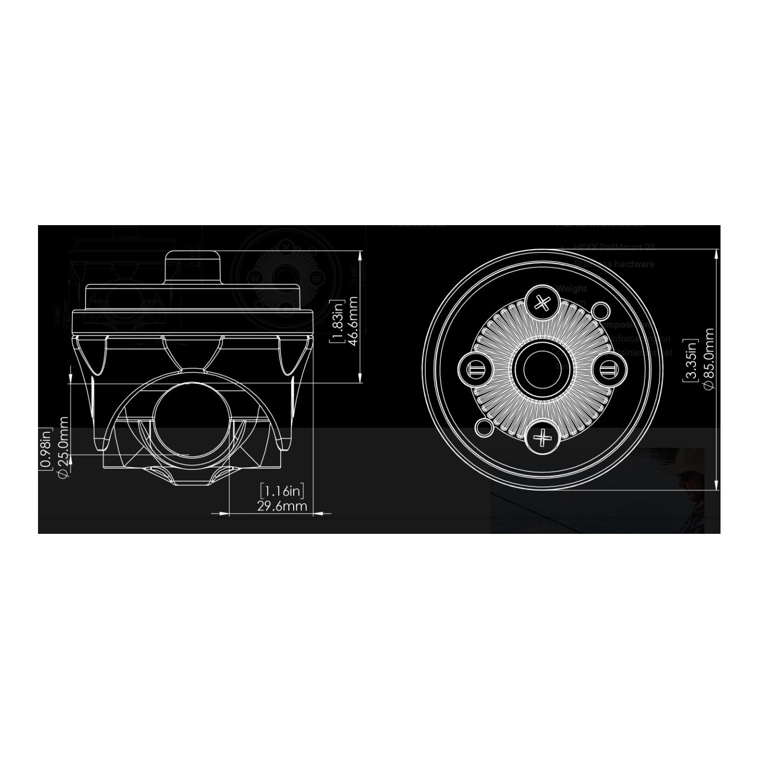 Railblaza HEXX RailMount 32-41