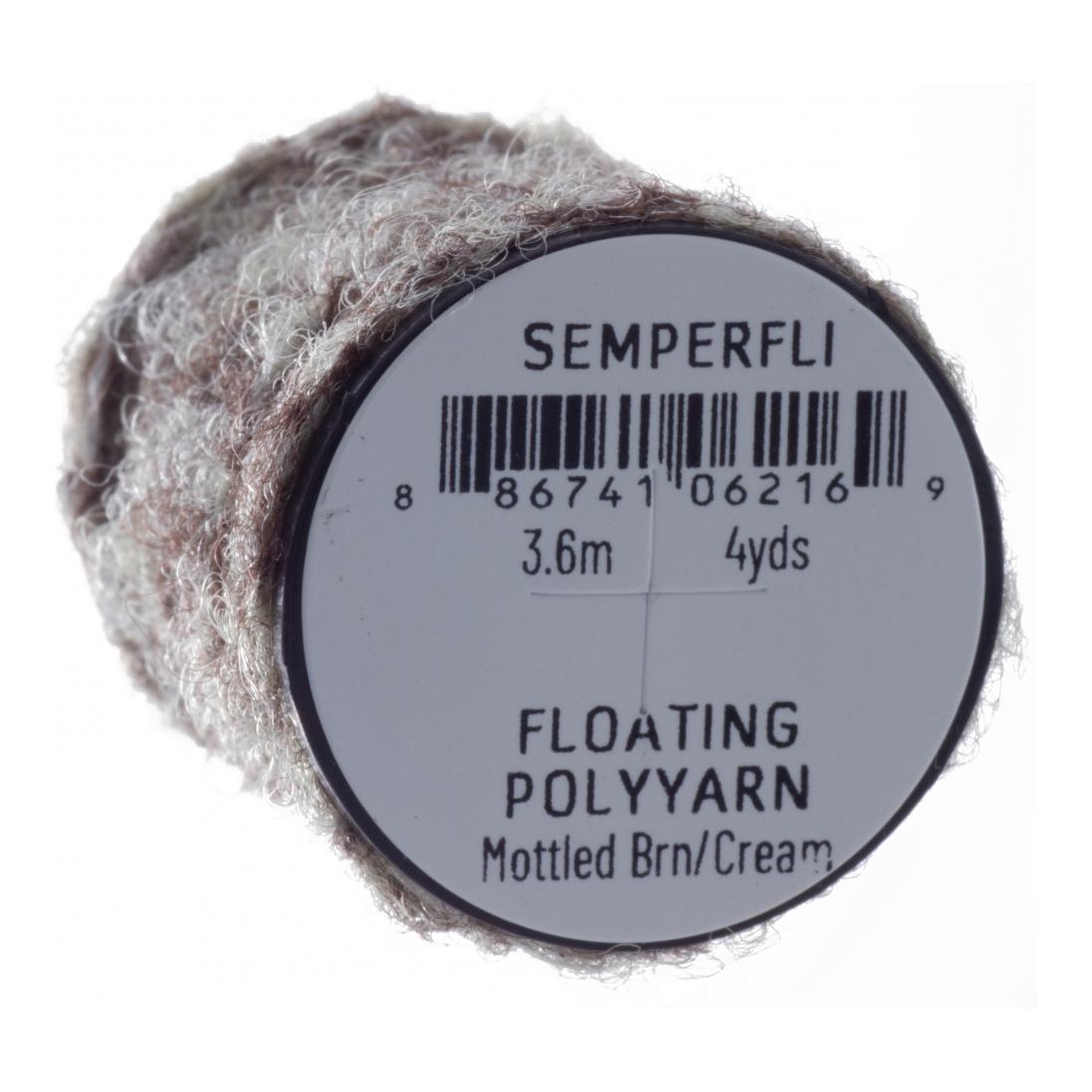Dry Fly Polyyarn - Mottled Brown & Cream