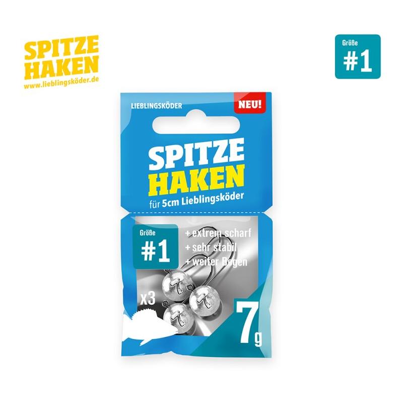 Lieblingsköder Spitze Haken #1 3pcs. – Tête plombée